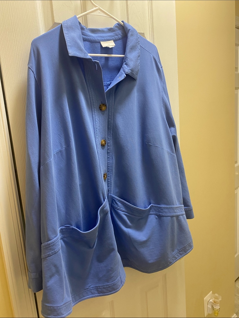 J. Jill Plus 3X Periwinkle Blue Barn Chore Jacket w pockets cotton Stretch